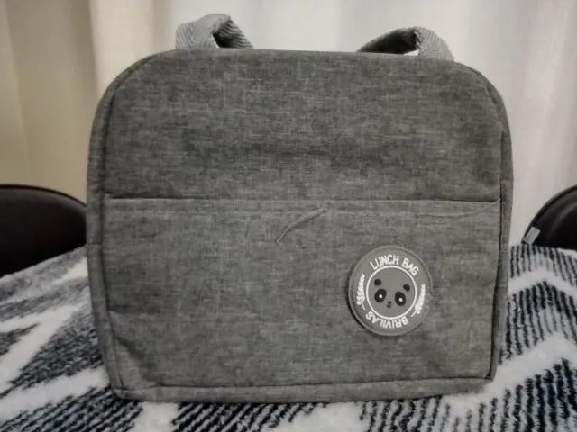 bolsa térmica cinza - lancheira com alça resistente - Foto 3
