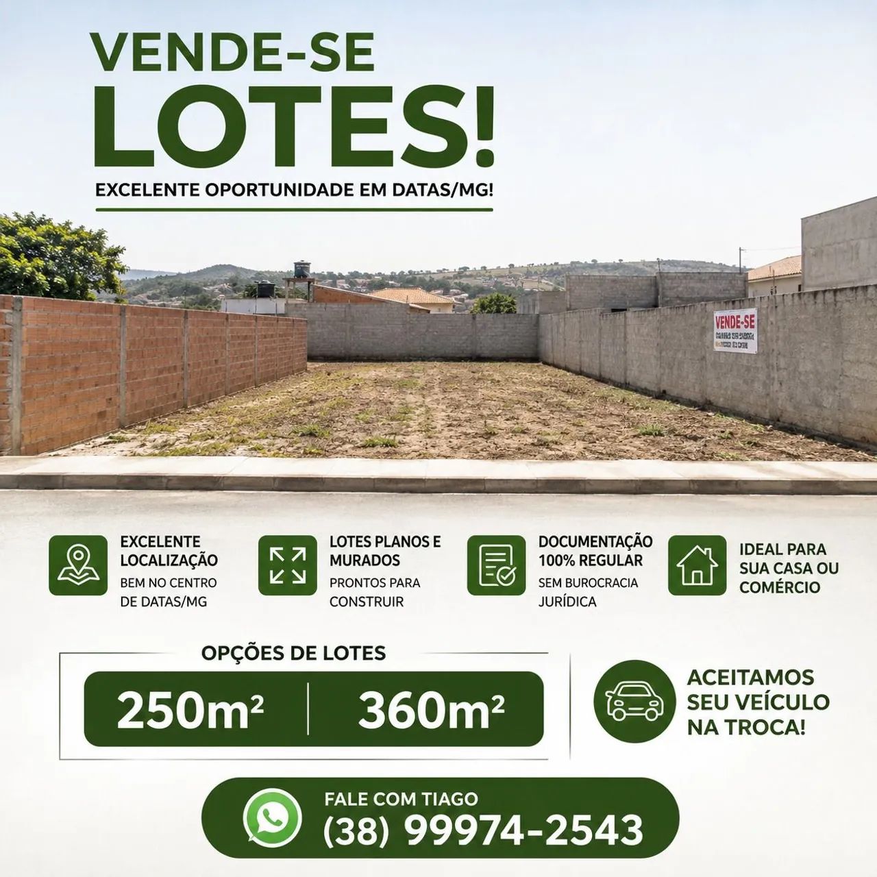 Vendo Lotes em Datas/MG
