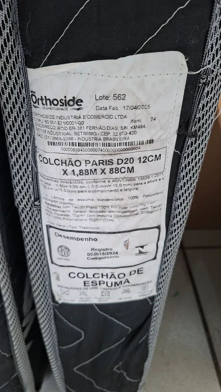 Colchão de solteiro em espuma 88x188 cm - Foto 3