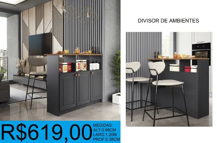 Divisor de ambiente - bancada - compre hoje e receba em até 72 horas 