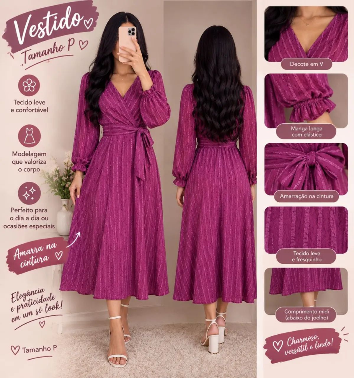 Vestido Midi Pink - Foto 2