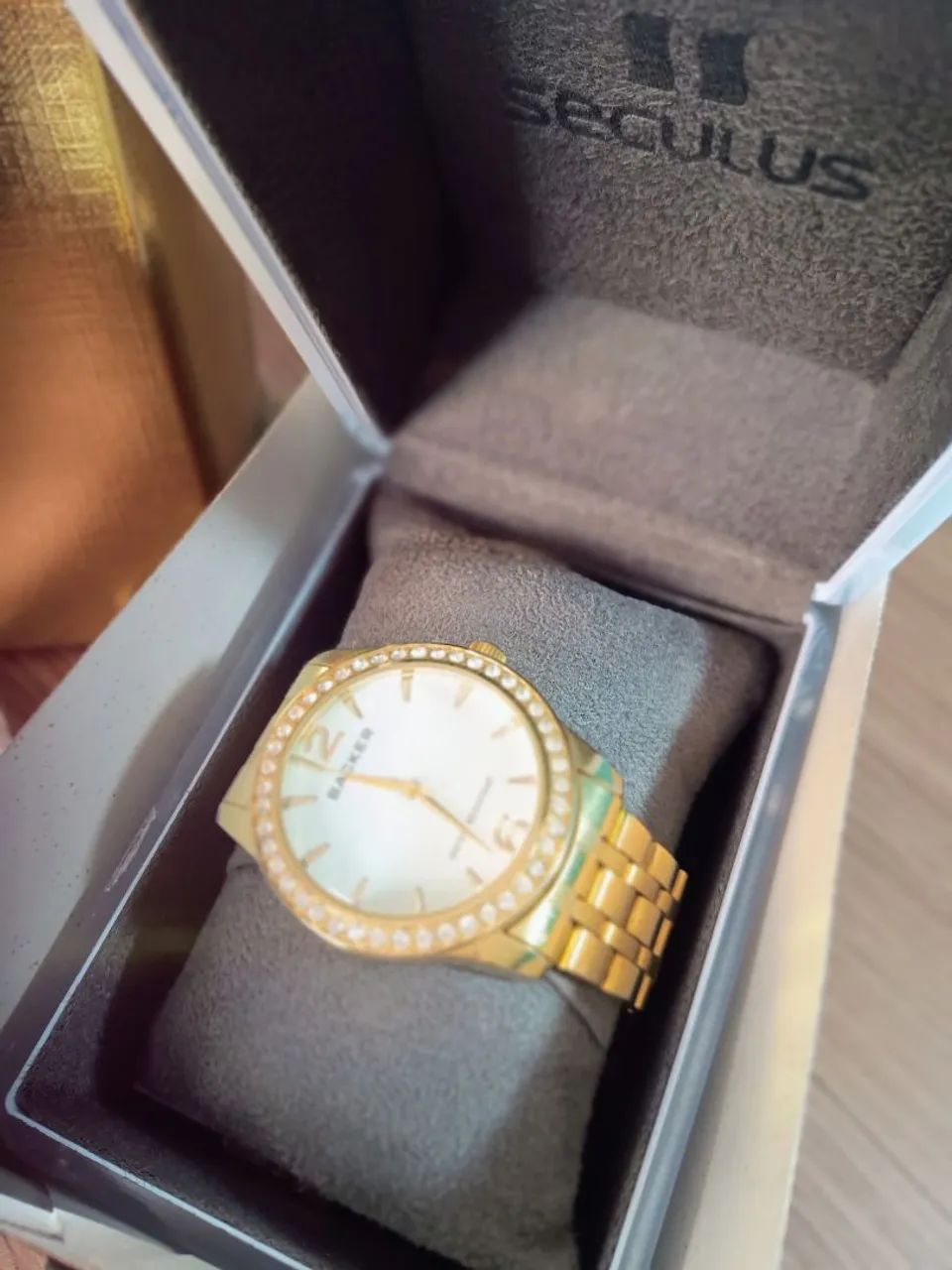RELÓGIO FEMININO BACKER DOURADO - Foto 5