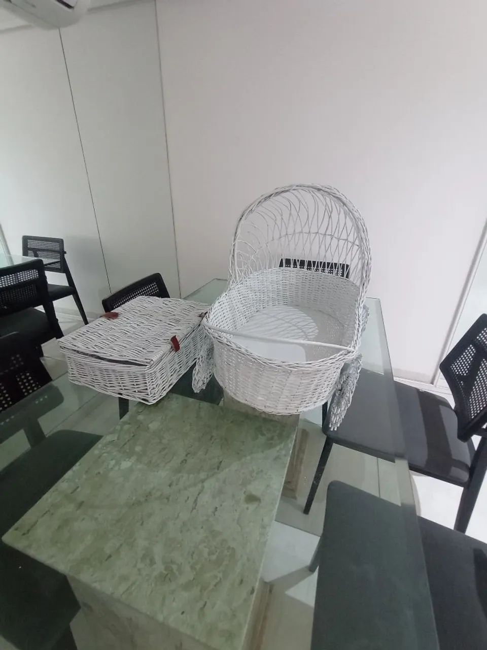 Cesta e carrinho de palha - artesanal  - Foto 5