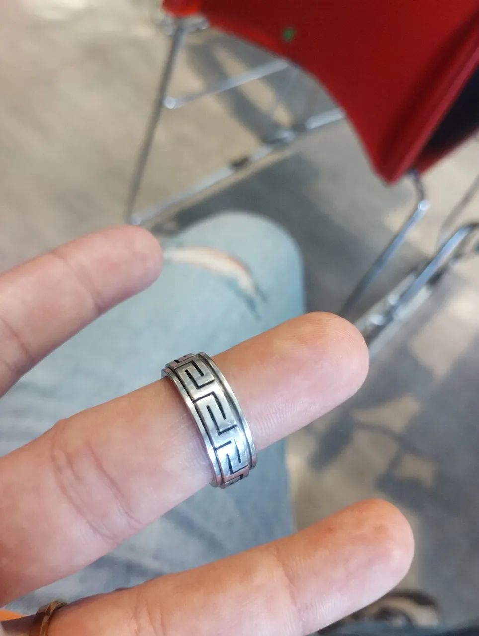 Anel Titanium chave grego anti stress  - Foto 2