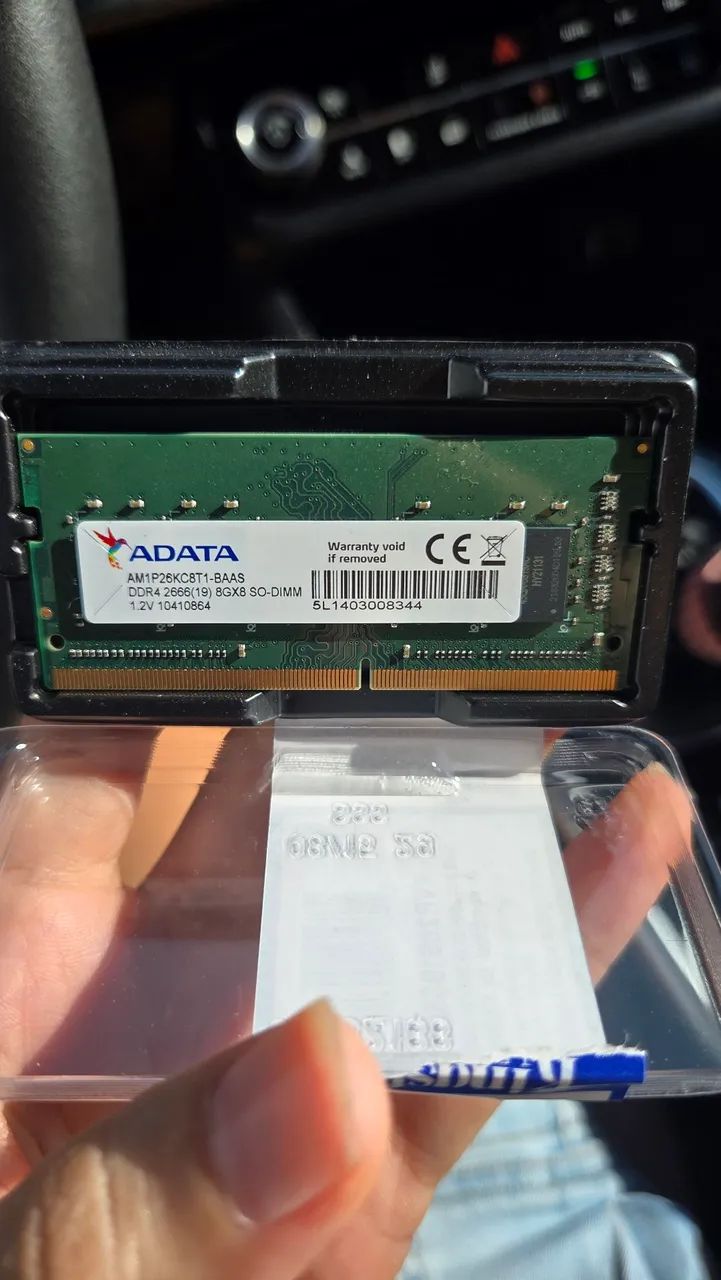 Memória RAM 8GB DDR4 2666MHz para Notebook (SO-DIMM ADATA)