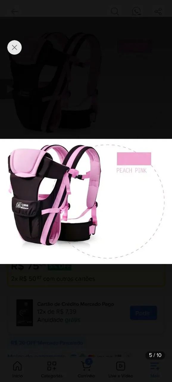 Canguru sling rosa - Foto 2