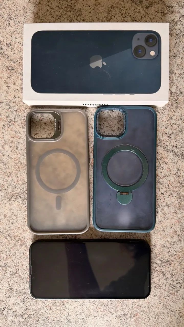 iPhone 13 Midnight 128GB ótimo estado com caixa, carregador e duas cases MagSafe - Foto 2