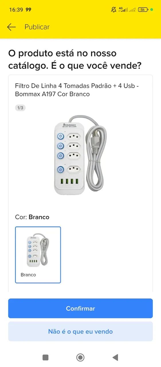 Extensão elétrica 4 tomadas 