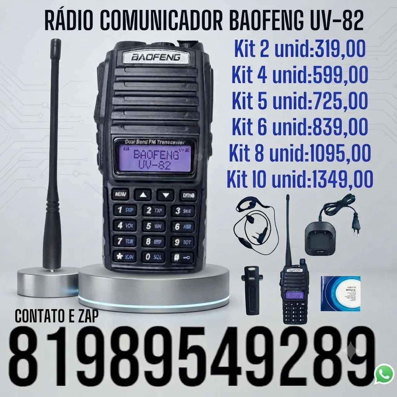 RÁDIO COMUNICADOR BAOFENG UV-82 
