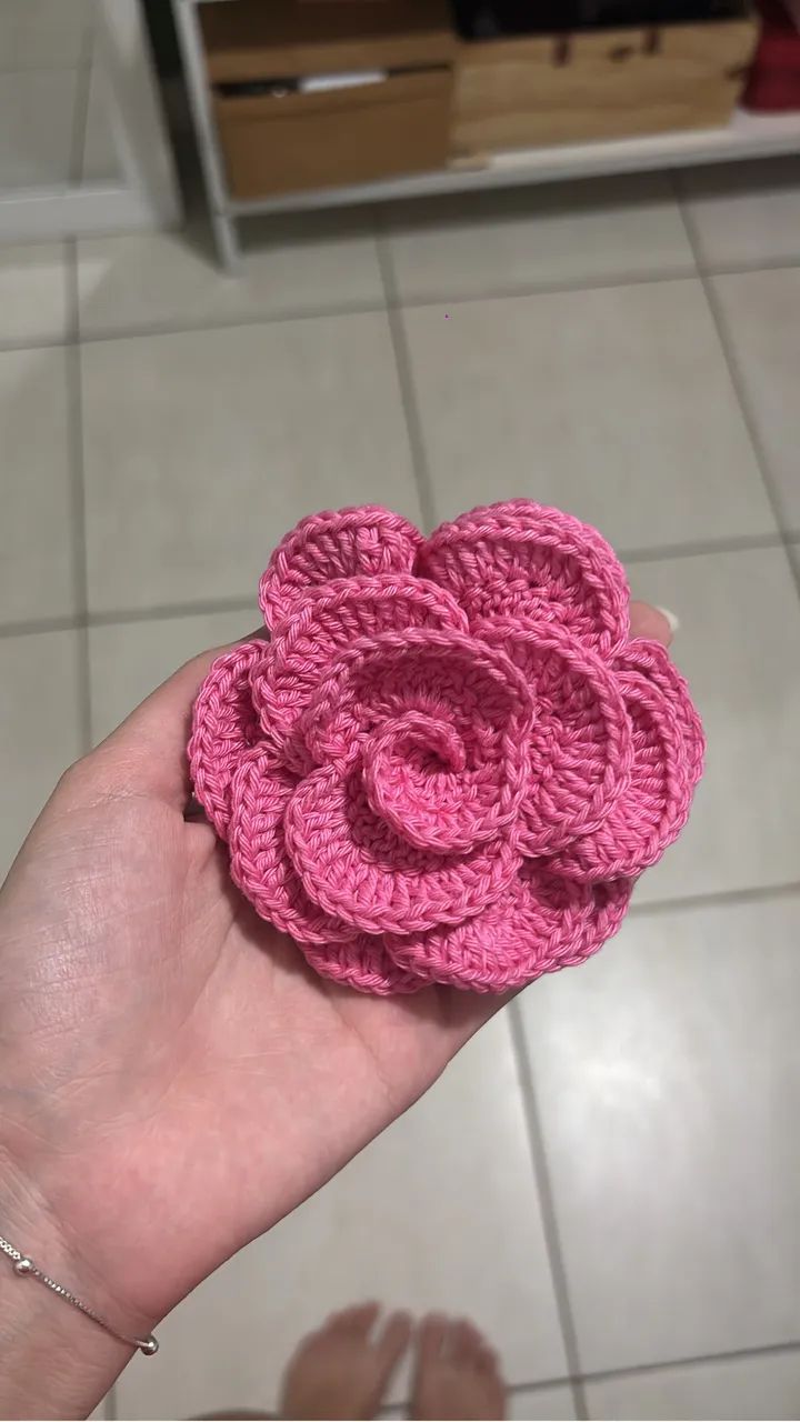 flor de cabelo de crochê - Foto 4