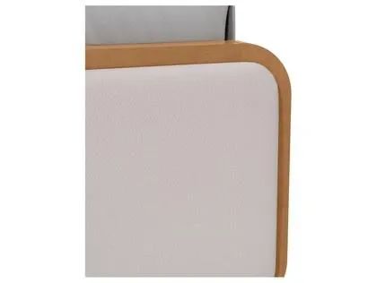 Cama de Casal Lopas Loop MDF/MDP Amêndoa Clean e Corano Bege - Foto 3