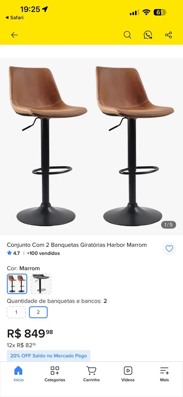 Banqueta Keva - Couro - Foto 2