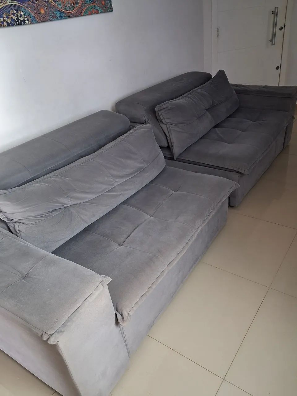 Sofá suede 3 metros 