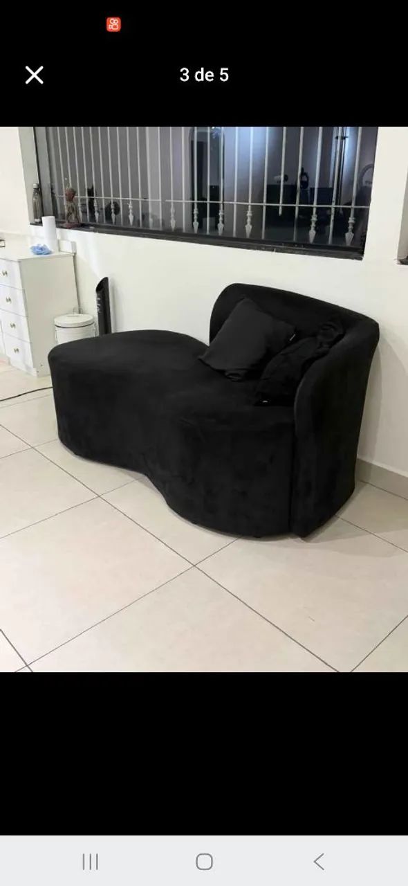 Sofa orgânico preto semi novo  - Foto 5