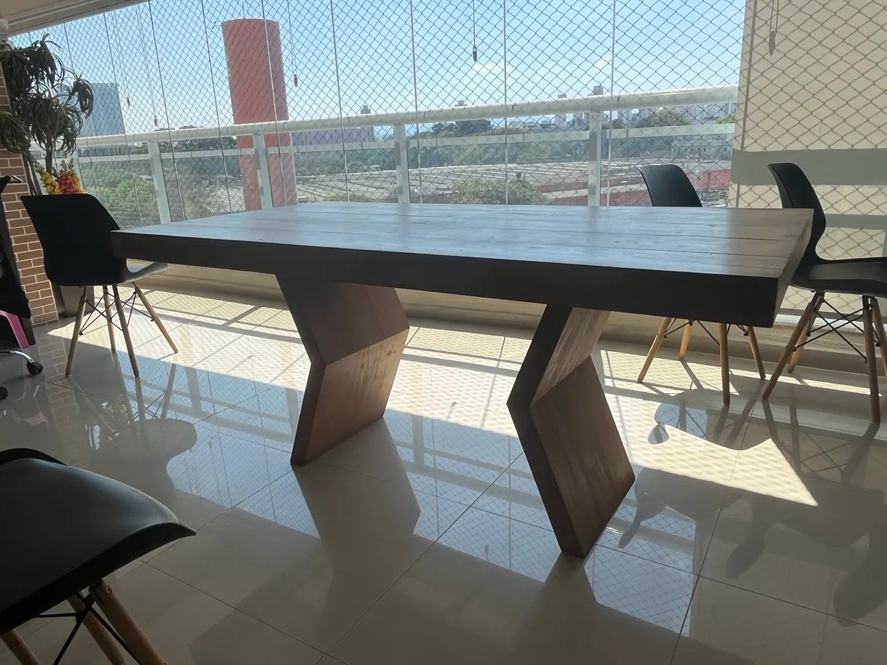 Mesa de madeira demolição 6 lugares  - Foto 4