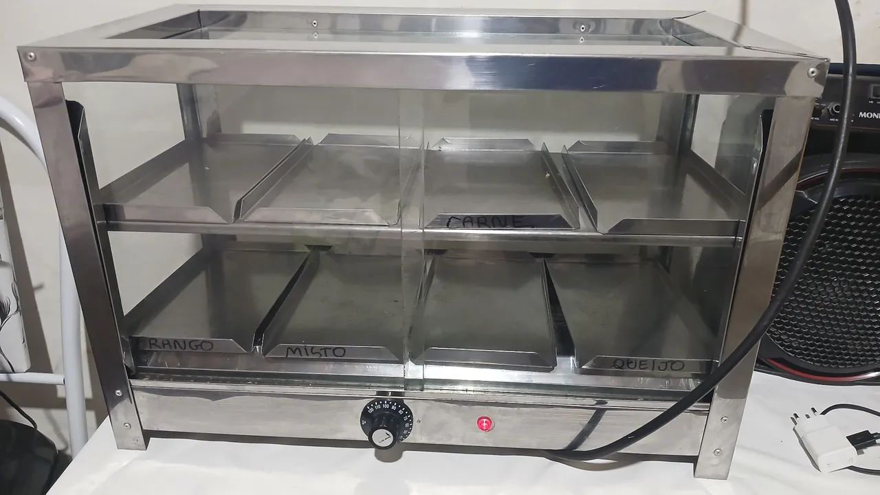 Expositor de salgados 8 bandeijas,elétrico 