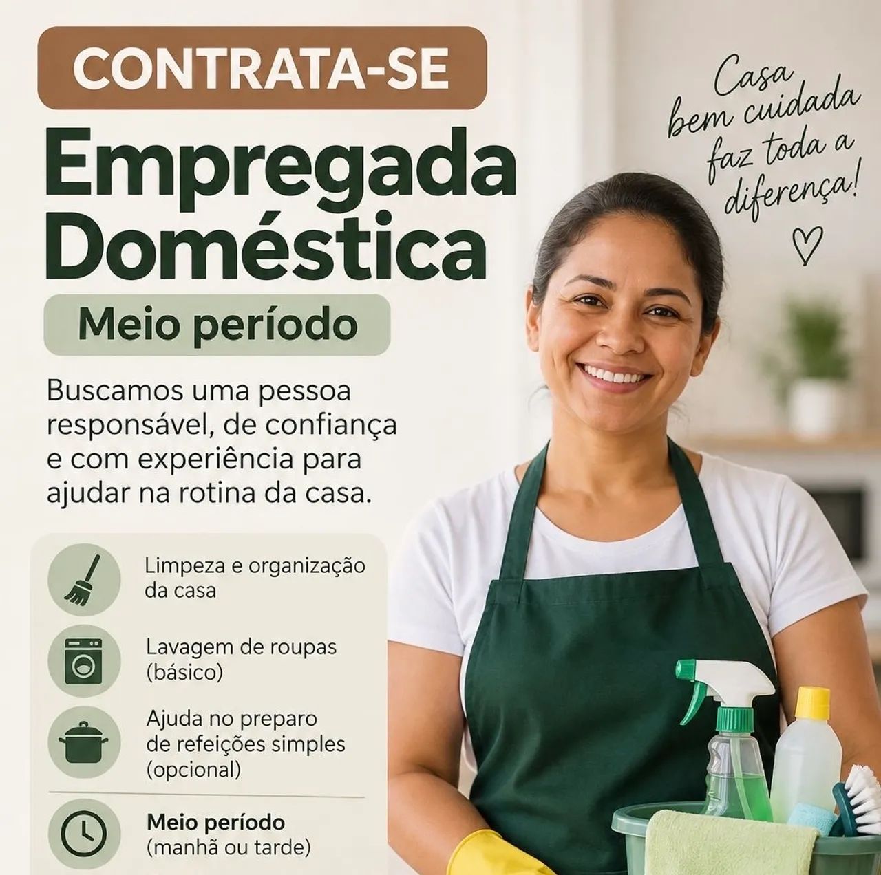 Emprega doméstica meio período 
