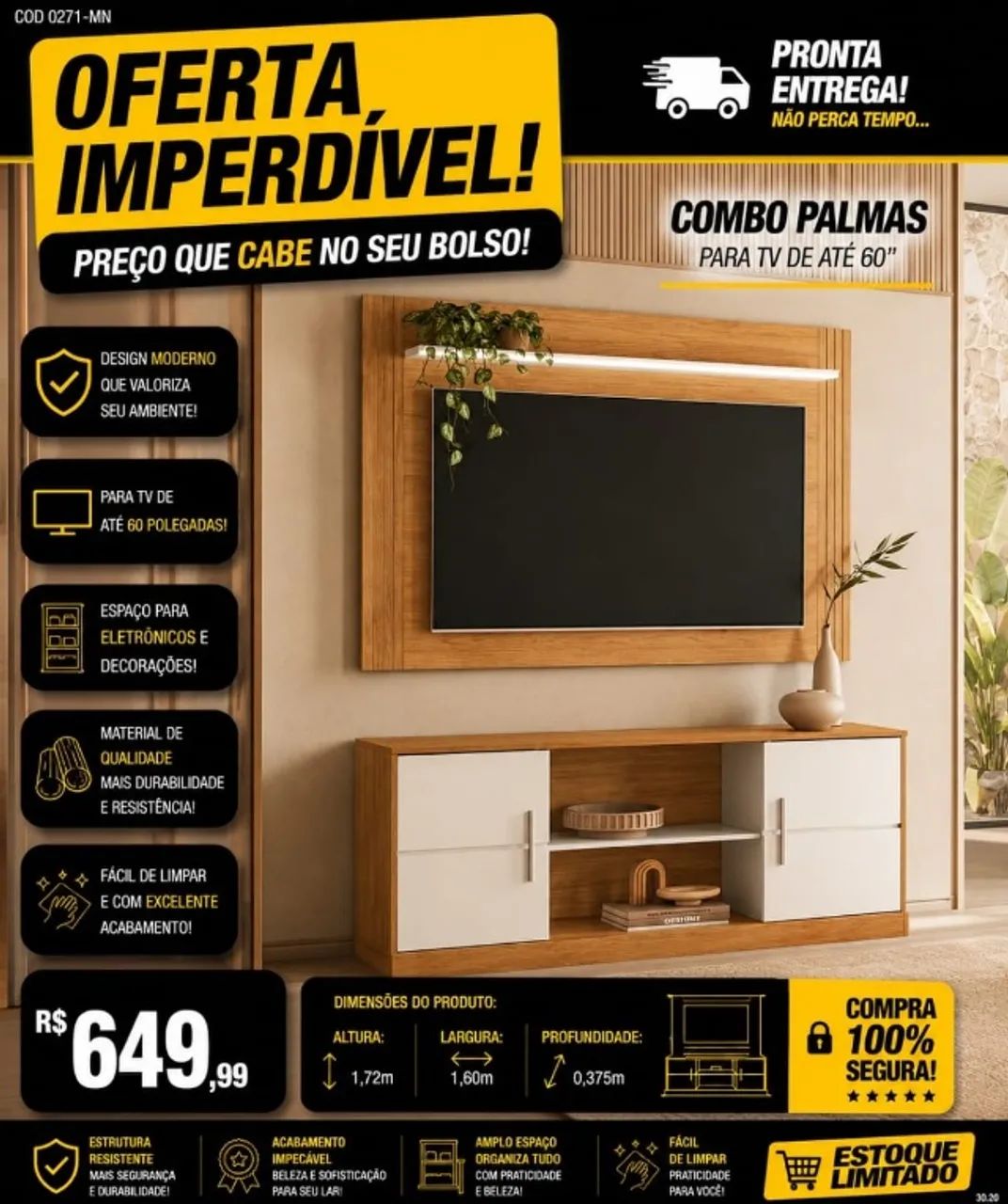 Rack com Painel Palmas
