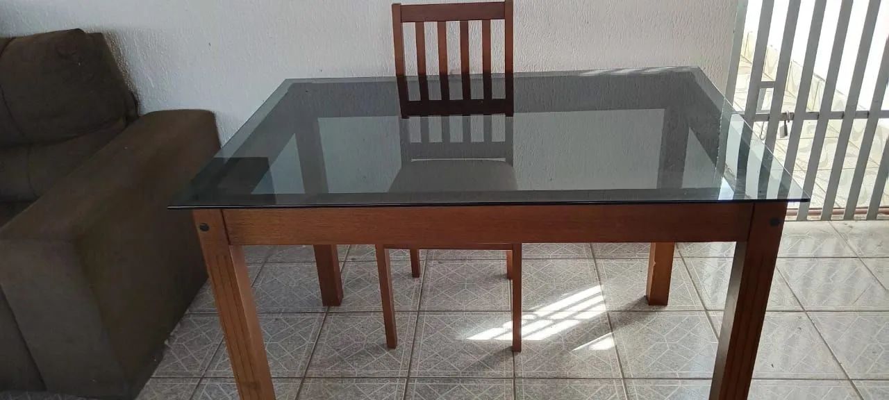 Conjunto de mesa tampa de vidro  - Foto 4