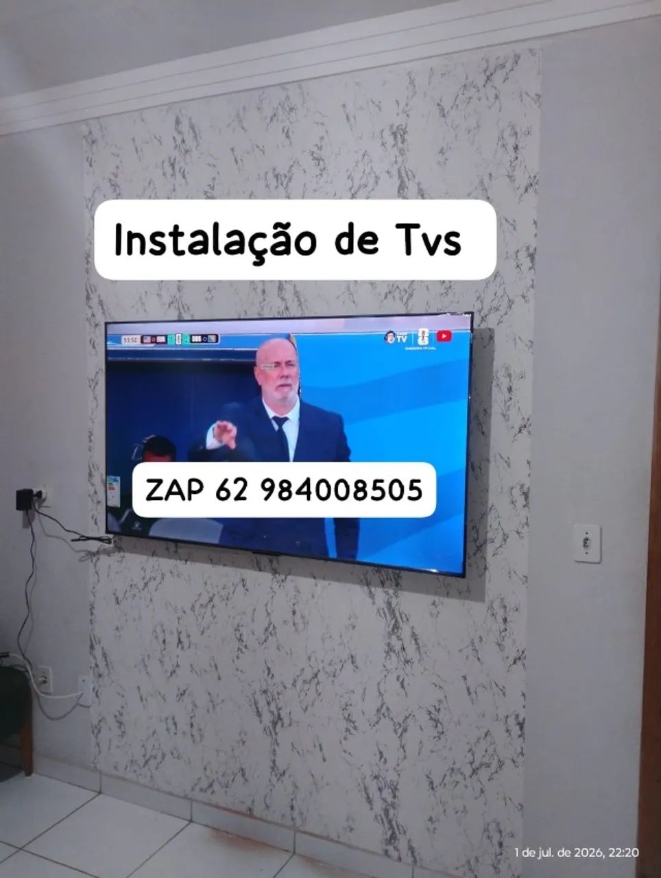 Instalação de Televisão Com Suporte 
