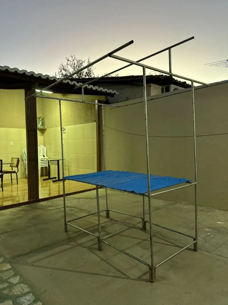 Mesa de ferro, desmont ável para feirante (160x80cm) - Foto 2