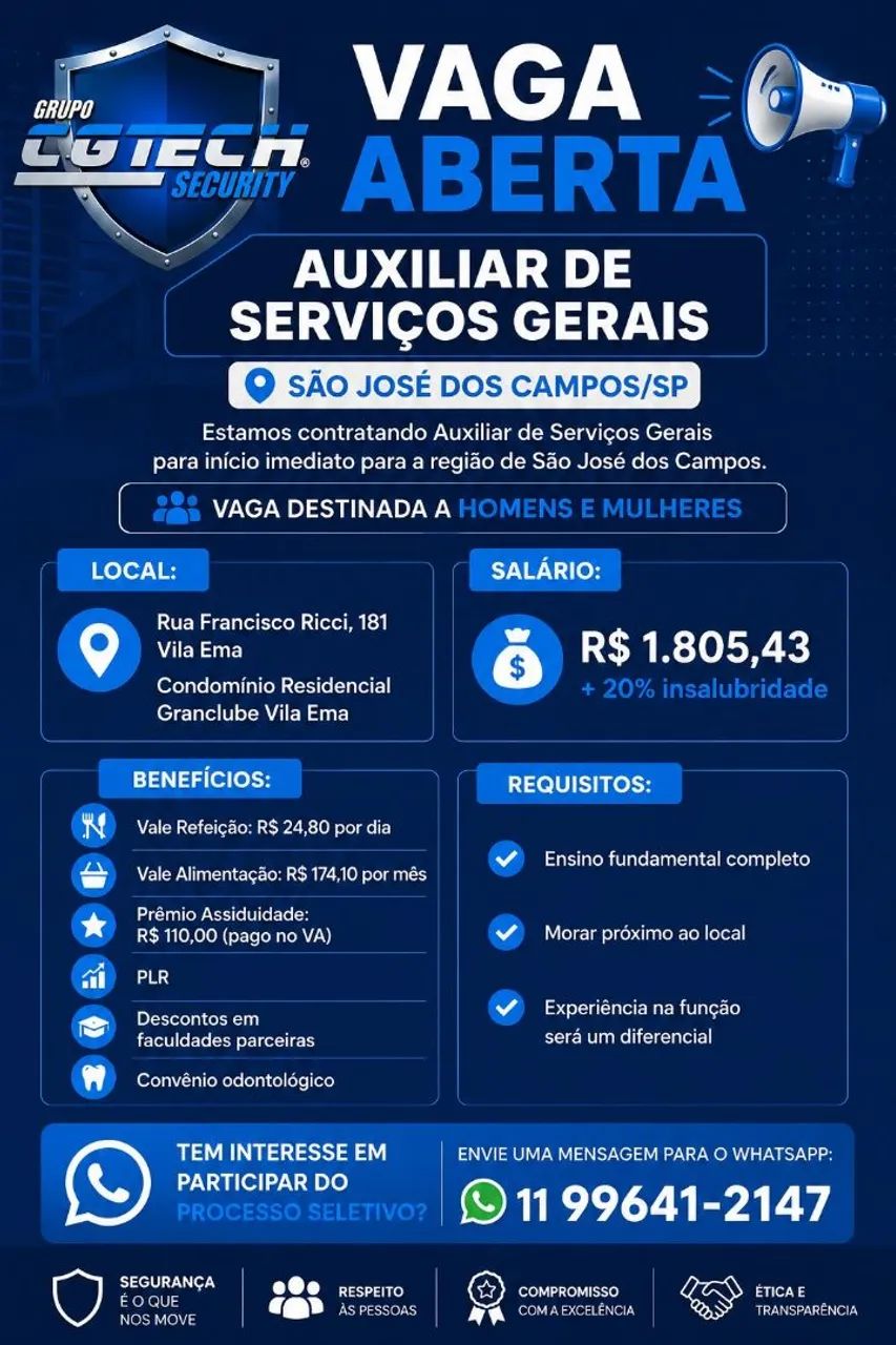 Auxiliar de Serviços Gerais
