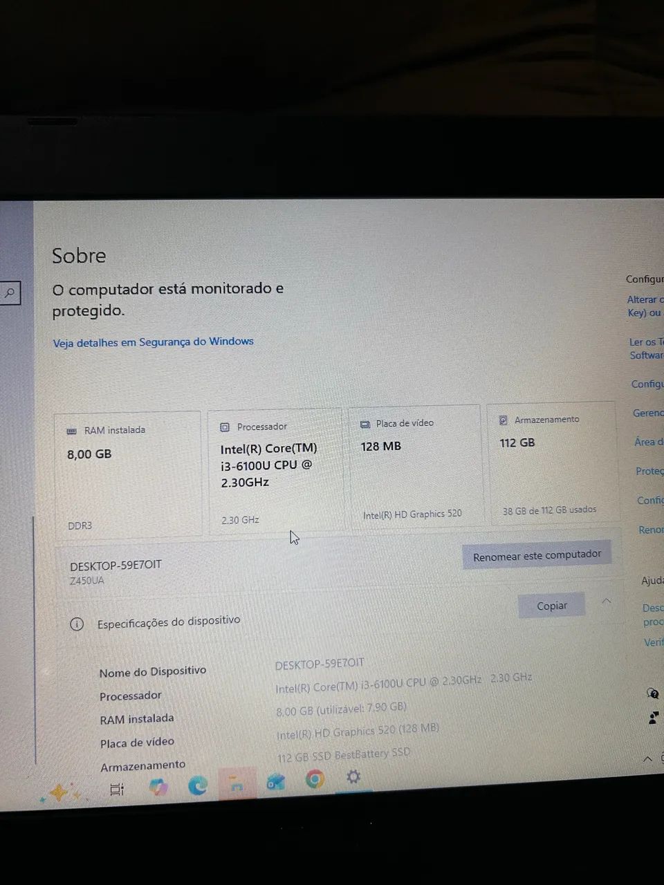Notebook Asus i3 6100U 120GB SSD/8GB RAM - Foto 4