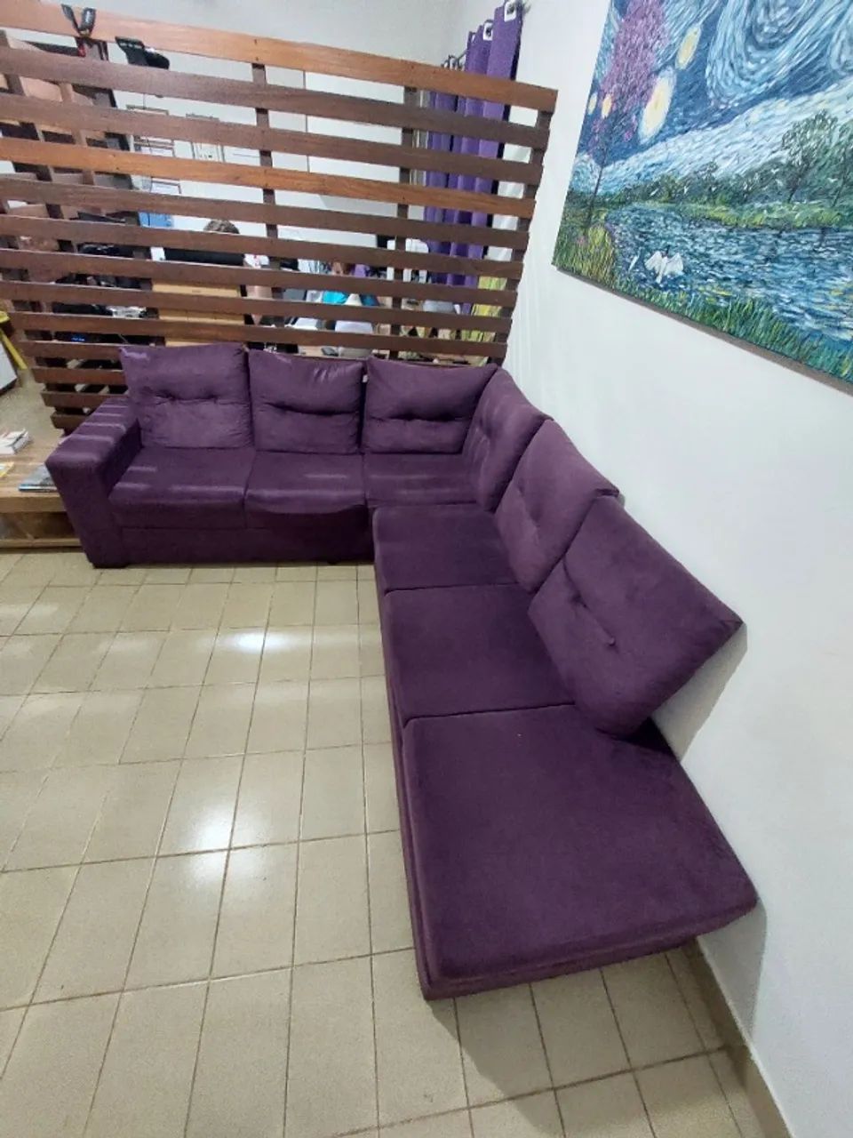 Sofa roxo de canto 2.12m x2.35m - Foto 5