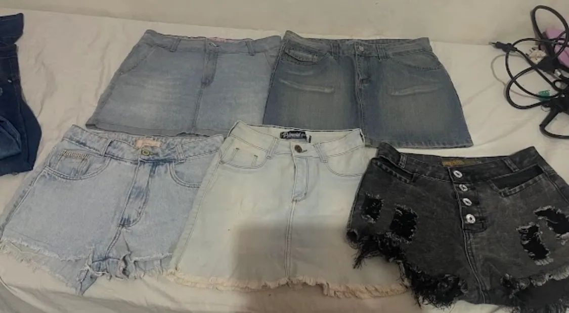 Lote peças jeans usada