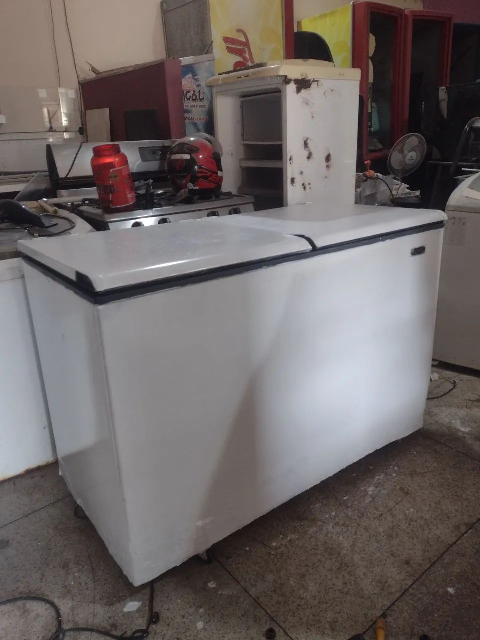 Freezer horizontal 2 tampas de 480 litros funcionando perfeitamente 1500