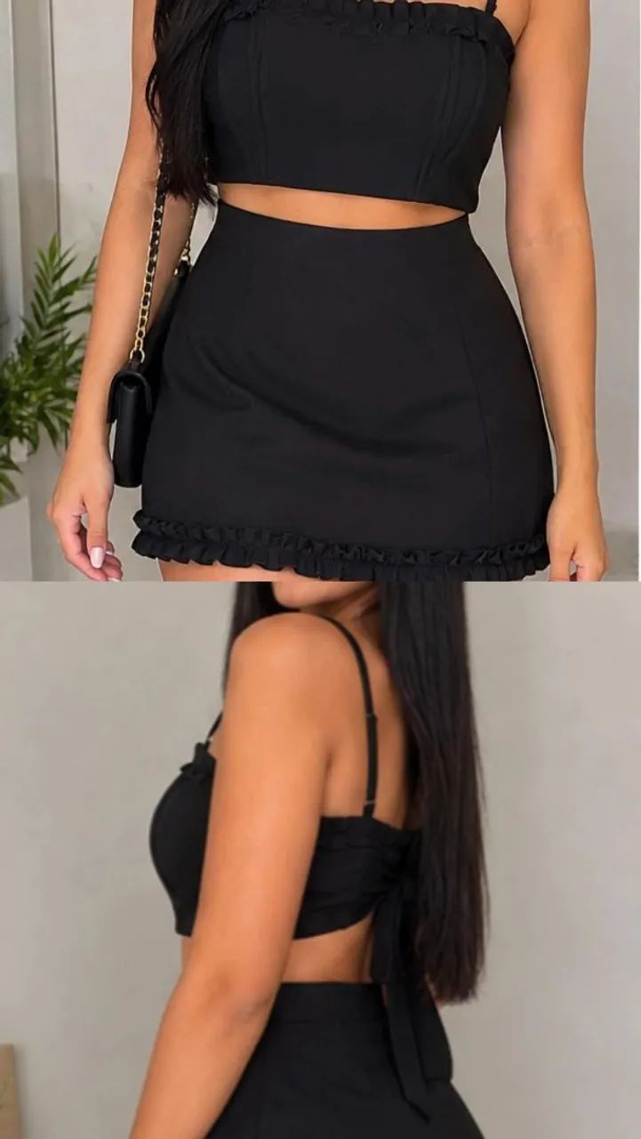 Conjunto Feminino Cropeed e Saia - Tam M  - Foto 2