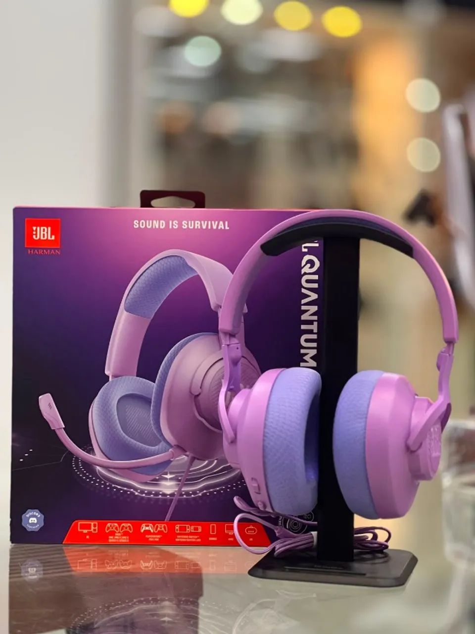 HEADSET JBL QUANTUM 100 M2 ROSA E LILAS