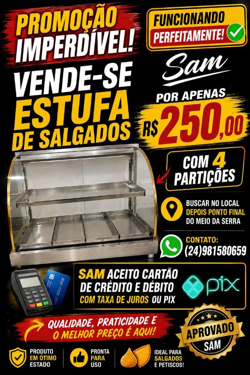 Vende se estufa de salgados 
