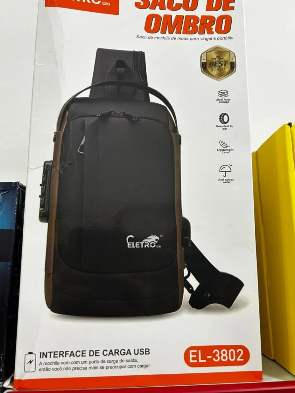 Mochila de Ombro Transversal com Cadeado