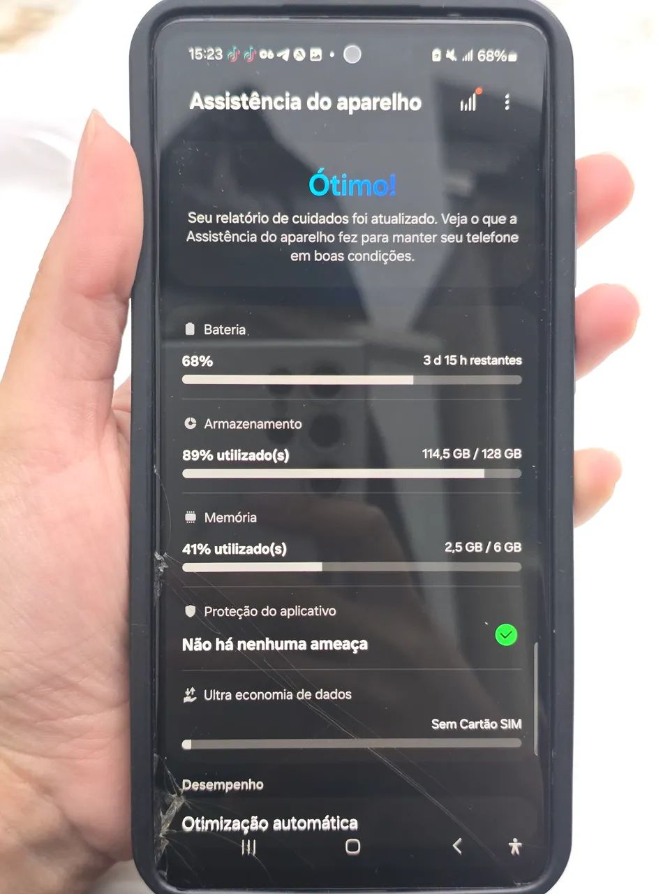 Celular Galaxy A72 128GB branco 8GB RAM + Capinha - Foto 3