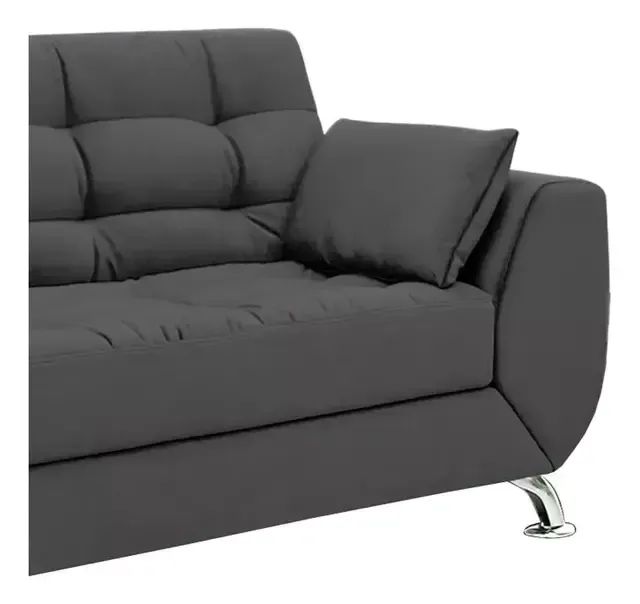 Sofá 2 Lugares Larissa Suede Cinza - Modern - Foto 4