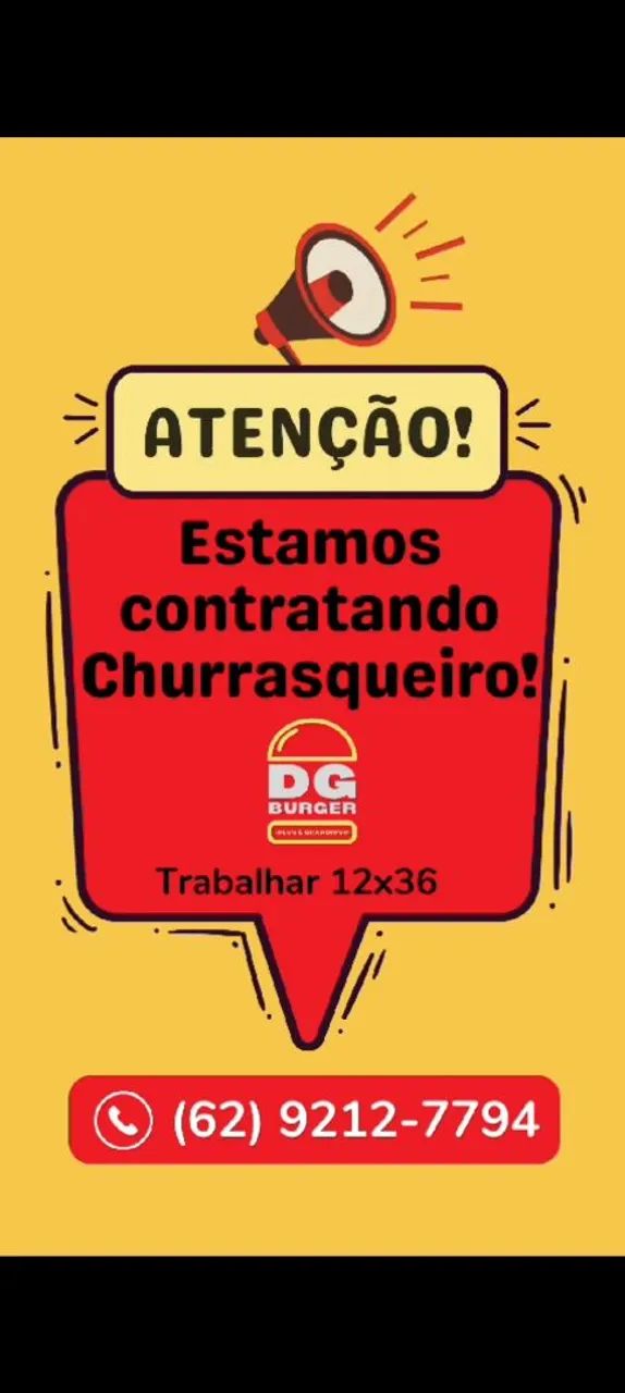 Vaga de serviço churrasqueiro 