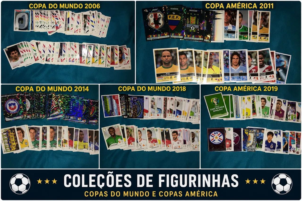 Figurinha das copas Américas e copas do mundo 
