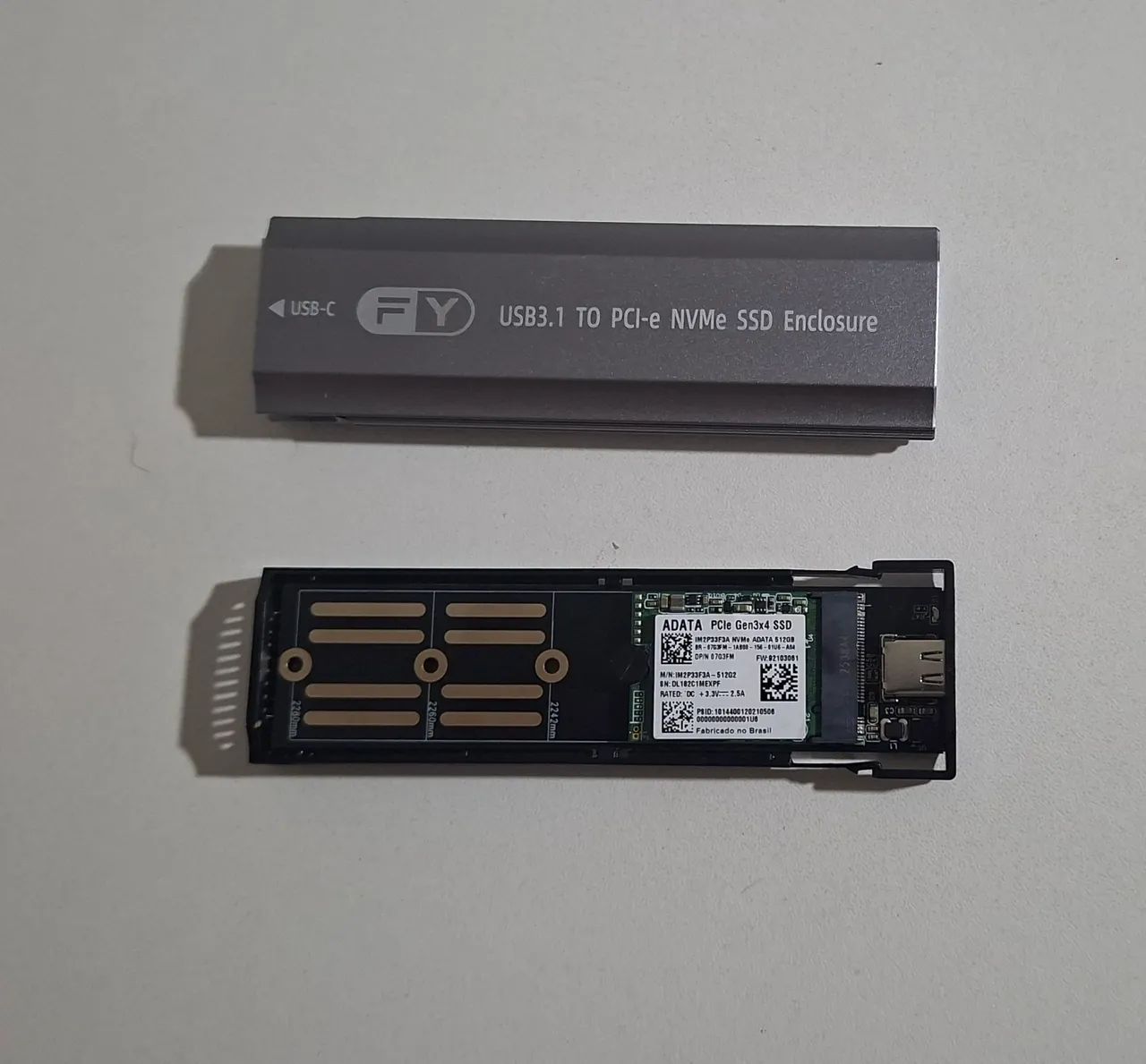 SSD 512GB NVME M.2 2230 Adata Com Case Para Proteção