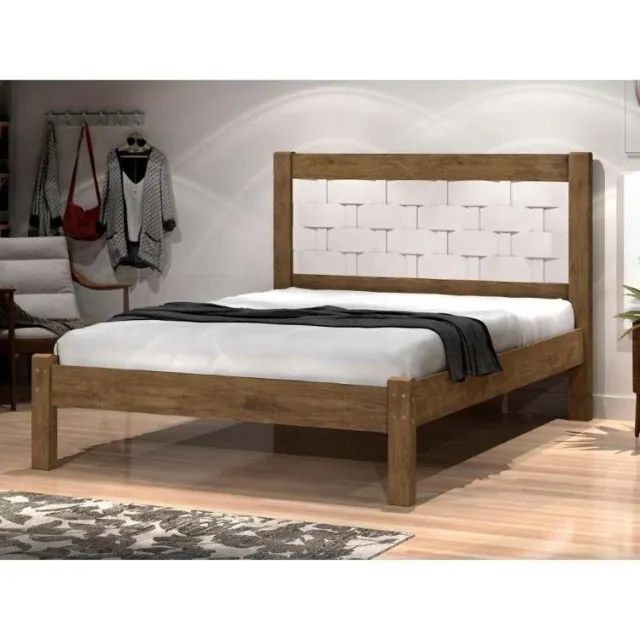Cama Casal Laila Branco.Branco J A Moveis - Foto 2