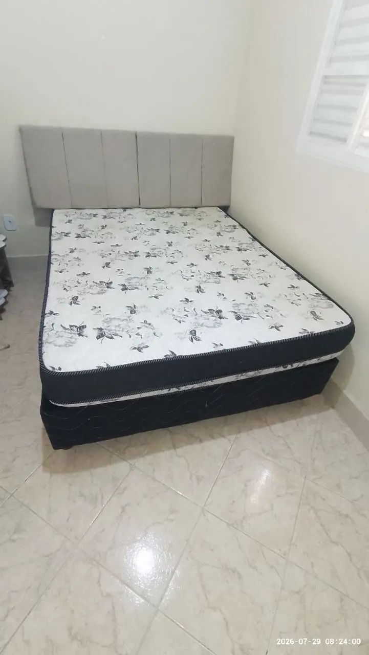 Cama box colchão + box + Cabeceira 