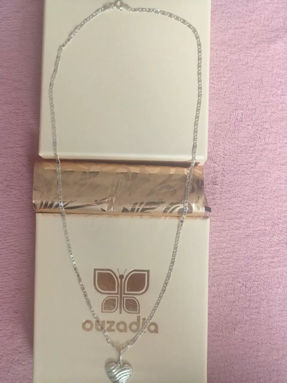 Cordão + pingente de Prata feminino 50cm  - Foto 2