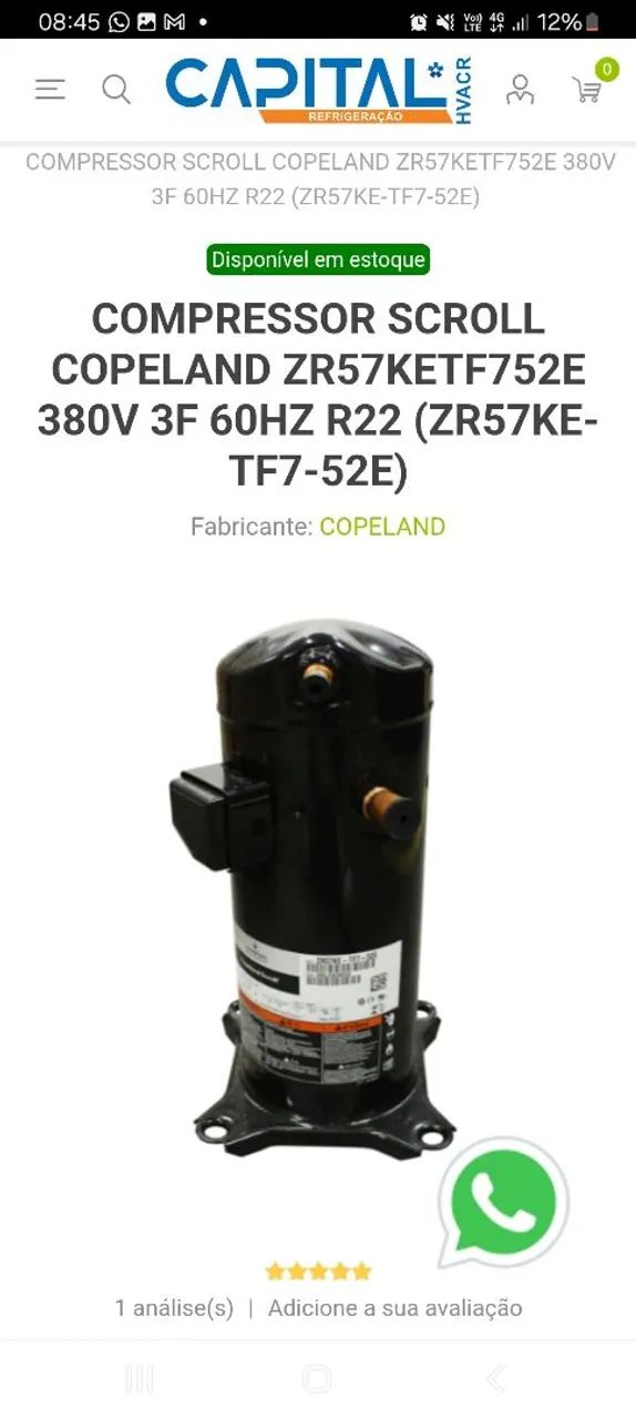 Compressor 60.000 btus