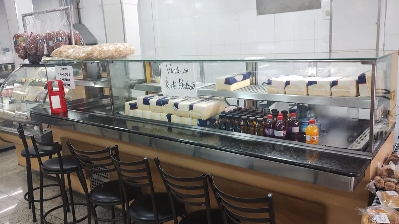 Balcão frios com estufa padaria lanchonete 