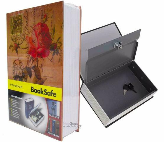 Livro Cofre Camuflado Pequeno escondido secreto joias talão cheque - Foto 3