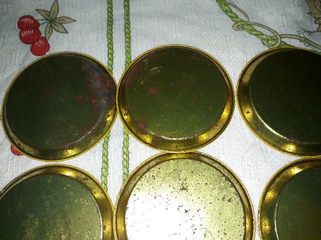 Conjunto de porta-copos antigo metálico - Foto 4