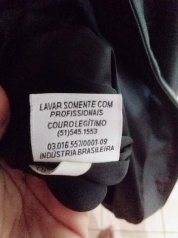 Sobretudo preto de couro legítimo veste 46 - Foto 3