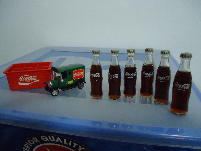 Mini Coca Cola Garrafinhas,engradado,caminhão Antigo Brinquedo