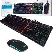 (NOVO) Kit Teclado e Mouse Exbom LEd BK-G550