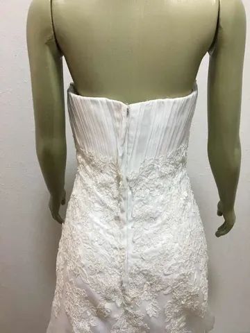 Vestido Noiva Tomara Que Caia Tamanho P White Drapeado - Foto 4